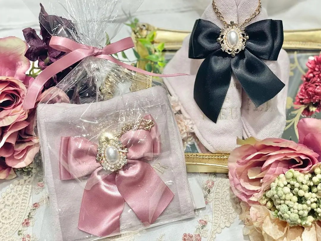 Japanese Retro Ribbon Bowknot Bag Pendant Hanging Ornament Keychain Car Decoration Women Girls Keyring Bag Charms