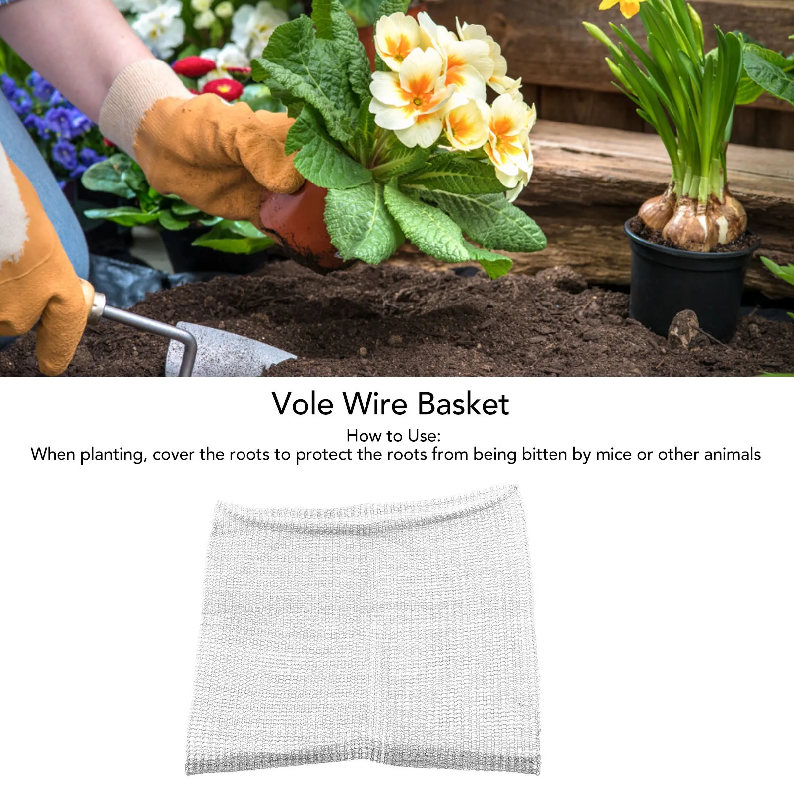 4PCS Vole Baskets Plant Root Protector Vole Wire Baskets Mesh Plant Root Protector Prevent Underground Burrowing Animal Damages