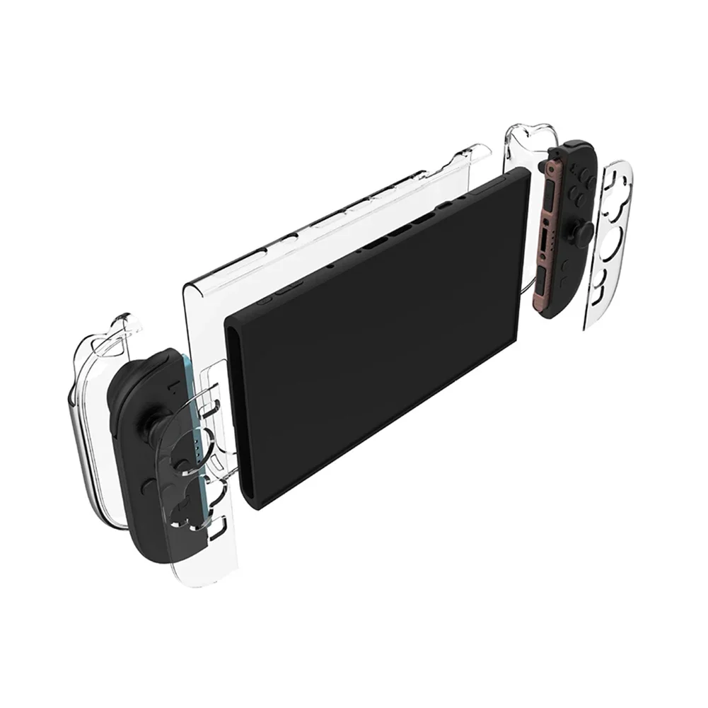 Clear PC Hard Case for Switch 2 Split Protective Case Cover Anti-scratch Transparent Skin Case Shockproof Protective Shell Cover