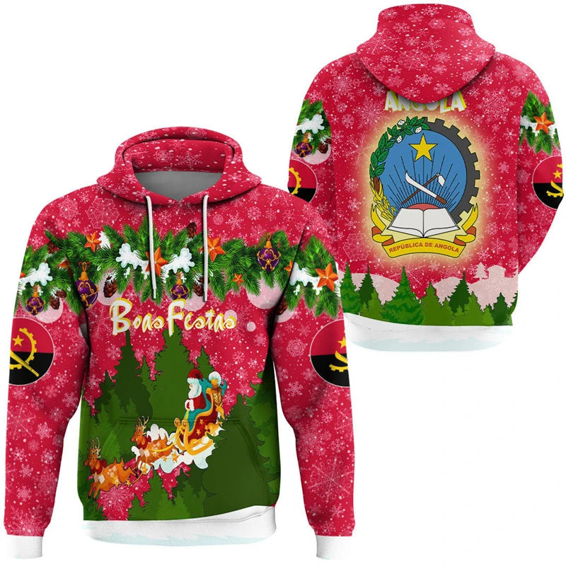 thumbnail image 1 of Nuevas sudaderas con capucha y cremallera para hombre y mujer, con estampado 3D de la bandera de Angola, de manga larga, con emblema del mapa angoleño, sudaderas de gran tamaño, 1 of 5