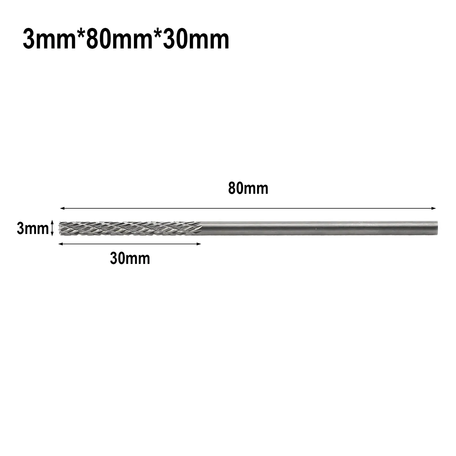 1pc 3mm 1/8 Tungsten Carbide Milling Cutter Long Shank Carbide Burs For Milling Cutter Burr Rotary 38mm To 100mm Rotary Tools