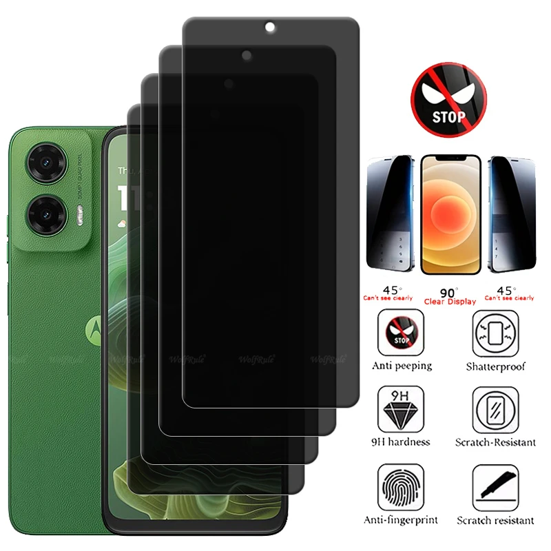 Pack of Tempered Glass HD Privacy Screen Protectors with Anti-Spy and 9H Hardness