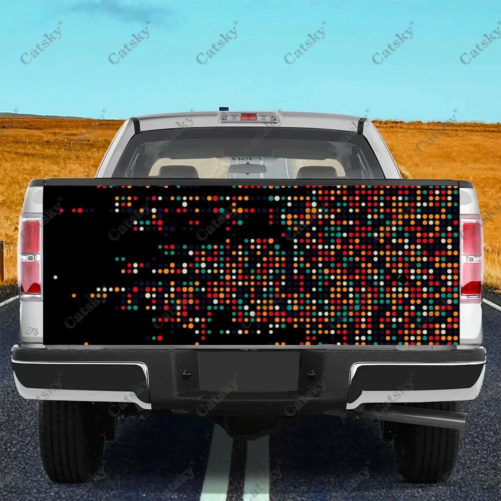 AbstractDotsTruckTailgateStickerDecalWrapVinylHighDefinition