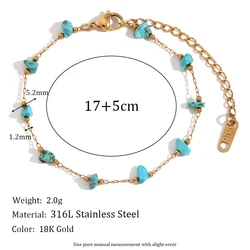 E.B.belle Colorful Natural Stone Pearl Bracelet with 18K Gold - Plated Necklace (Blue Bracelet)