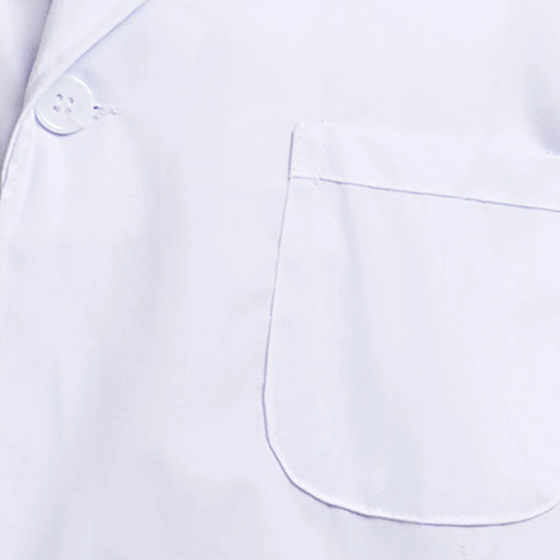 Unisex Long Sleeve White Lab Coat Medical Nurse Overalls Doctor Uniform Tunic Blouse For Laboratory College Chemistry Clothes