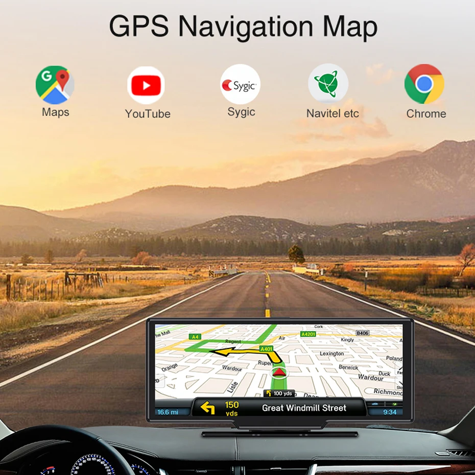 10.26 IPS 4G   ̵ 8.1 ڵ  ķ GPS ׺̼ 4 ī޶ ä HD 720P  ڴ ڵ DVR WiFi, 24 ð ͸