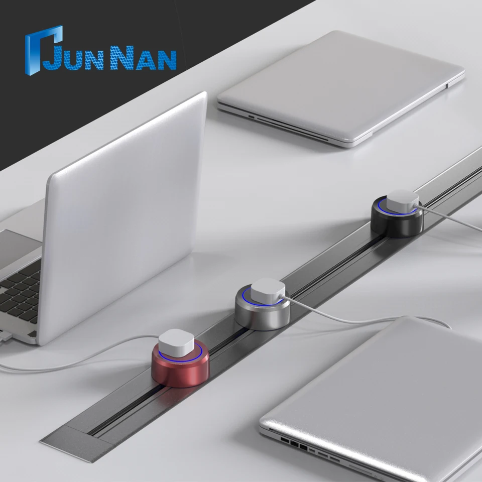 Universal Multi Smart Office tabletop conference room systems Electric Socket Electric power track socket outlet