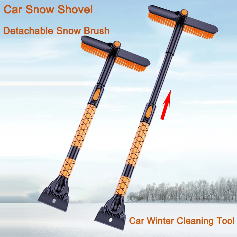 

Car Snow Shovel Detachable Snow Brush Ice Scraper Portable Foldable Snow Removal Shovel Auto Windscreen Brush For Winter