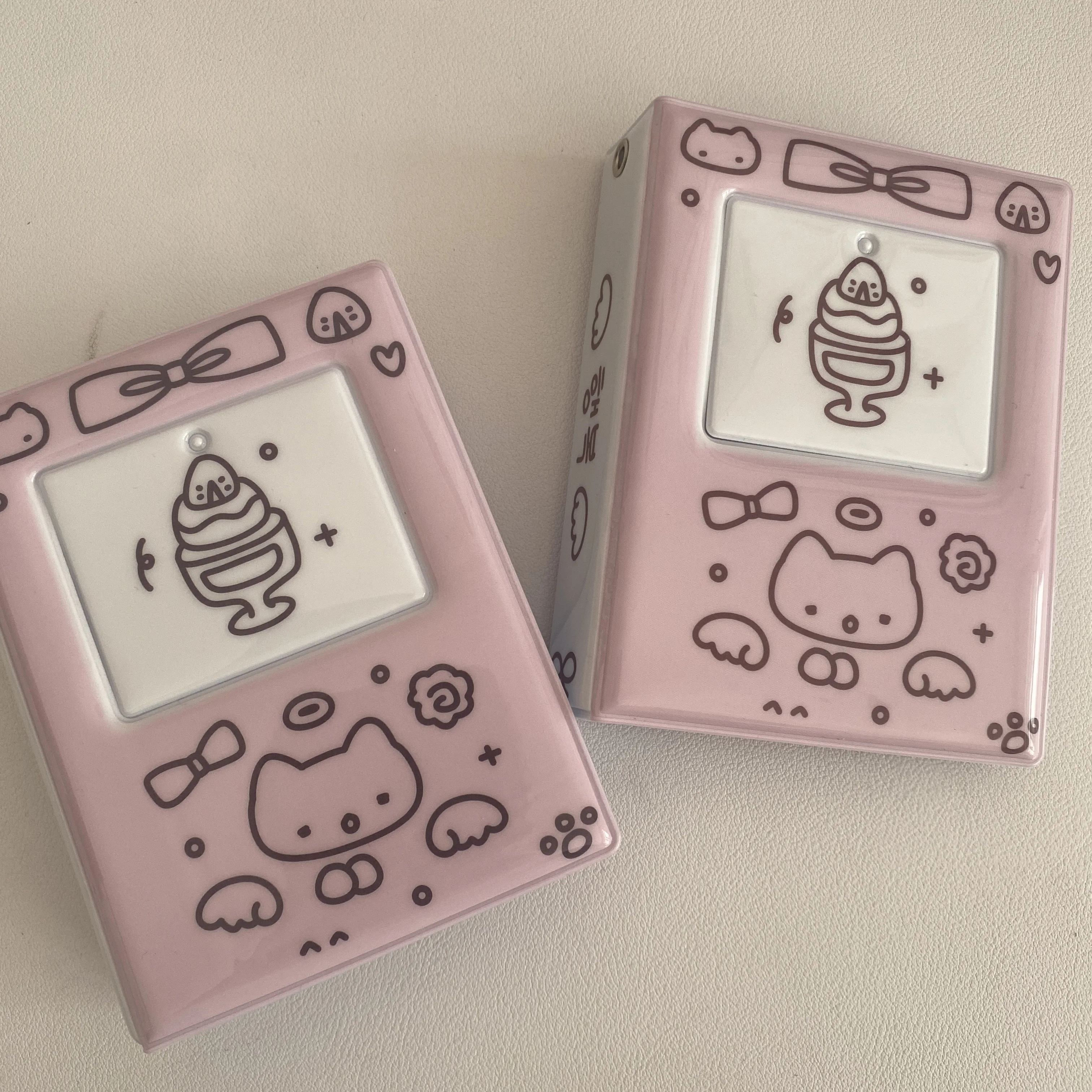 Steve Cute Pink Purple Graffiti Cat Dessert 3 Inch 1-frame Photo Album Kpop