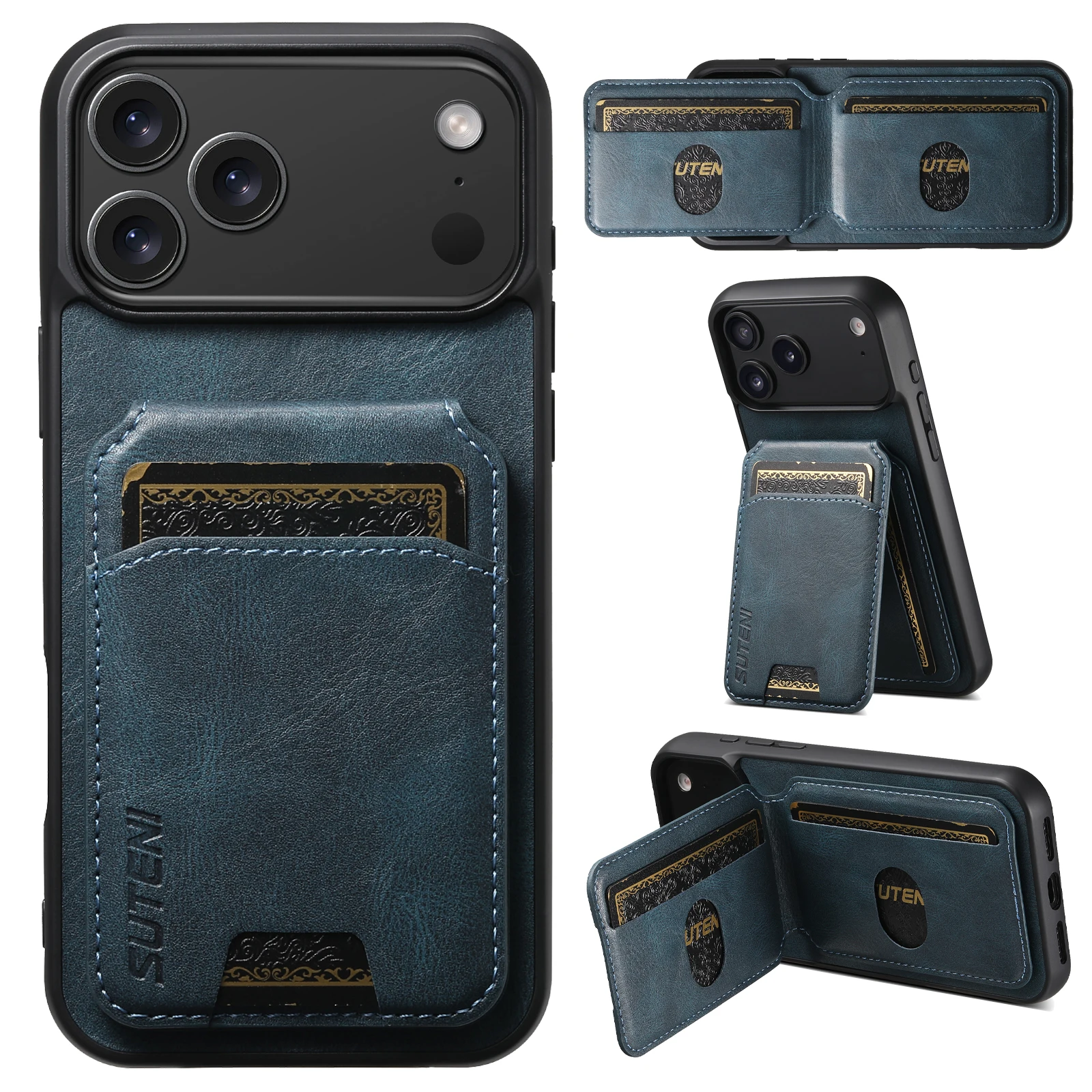 iPhone Leather Case with Card Holder & Stand 2