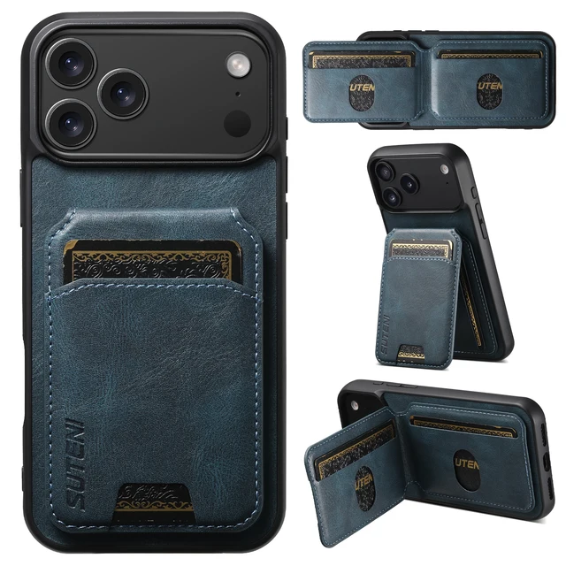 iPhone Leather Case with Card Holder & Stand 2