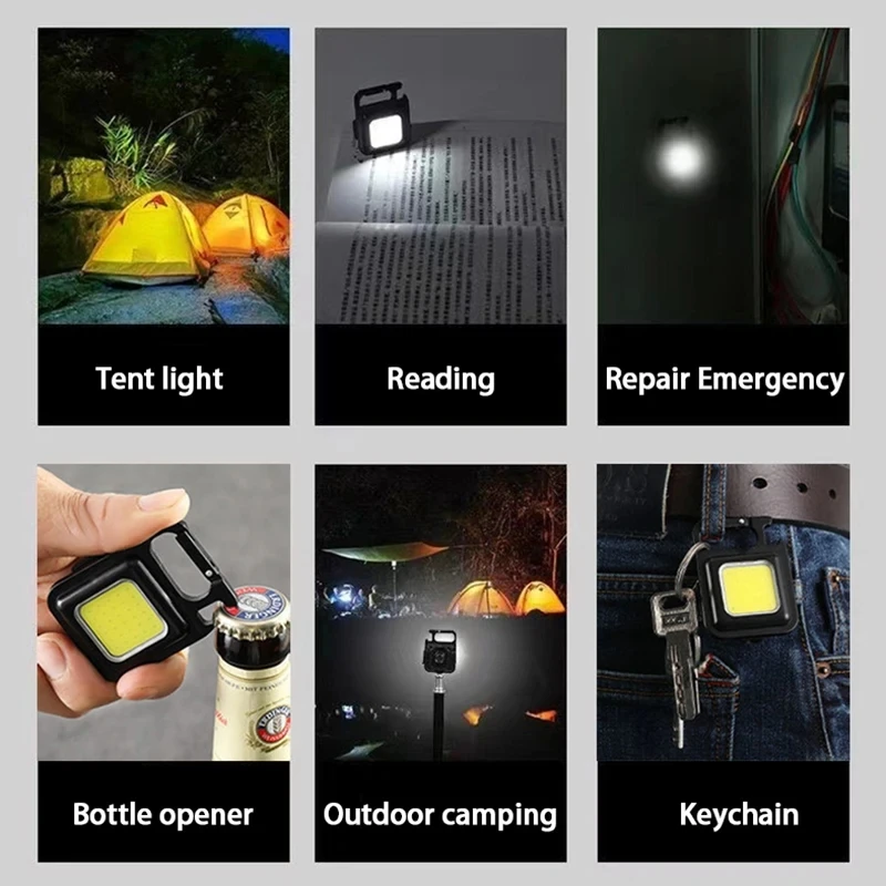 Camping Light Portable Lanterns Camping Lamp Camping Lantern Portable key chain camping lamp multi-functional COB charging emergency light mini high-brightness camping lamp