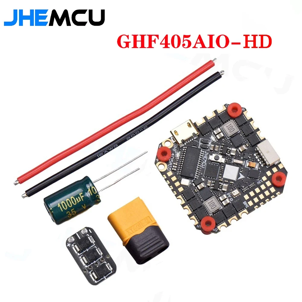 

JHEMCU GHF405AIO-HD Betaflight F405 OSD Flight Controller W/ 40A ESC PWM Dshot600 2-6S for Toothpick RC FPV Racing Drone Parts