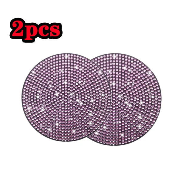 KHGUZ Bling - Sottobicchieri per auto, 2 pezzi, con fiocco di strass