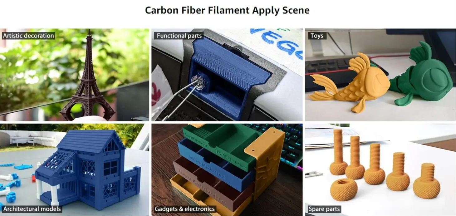 Vibrant Carbon Fiber PLA Filament - High-Accuracy (Multiple Colors)