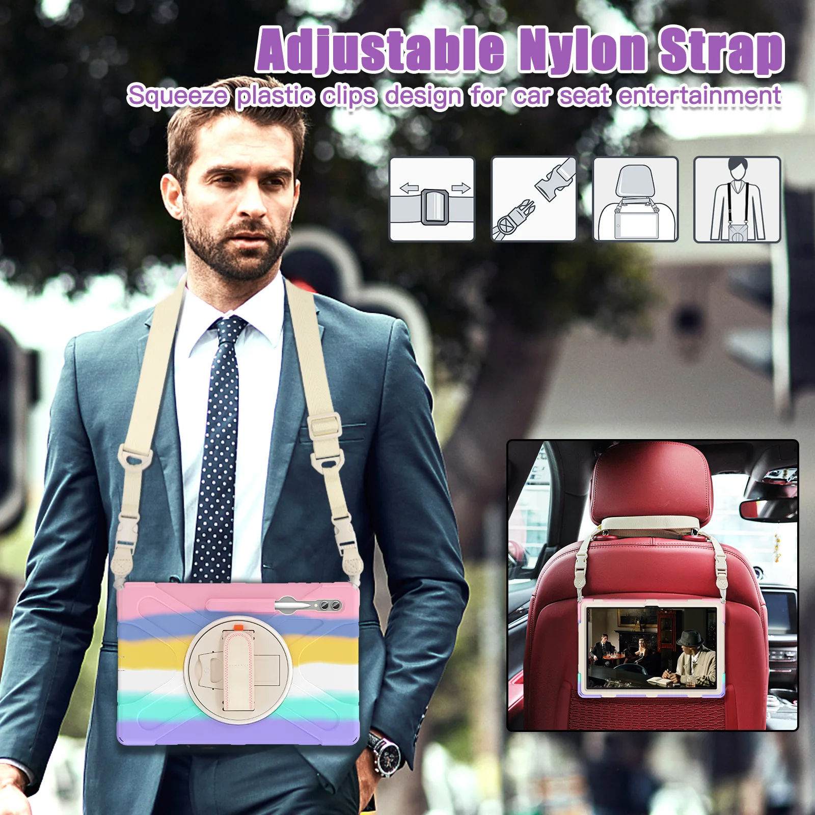 360° Rotation Shockproof Kids Silicone Tablet Stand Cover
