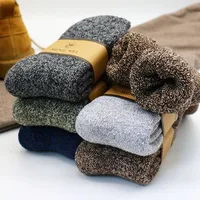 5 Pair Winter Men's Merino Wool Socks Super Thick Warm High Quality Harajuku Retro Snow Casual Antifreeze Cashmere Socks Men 3