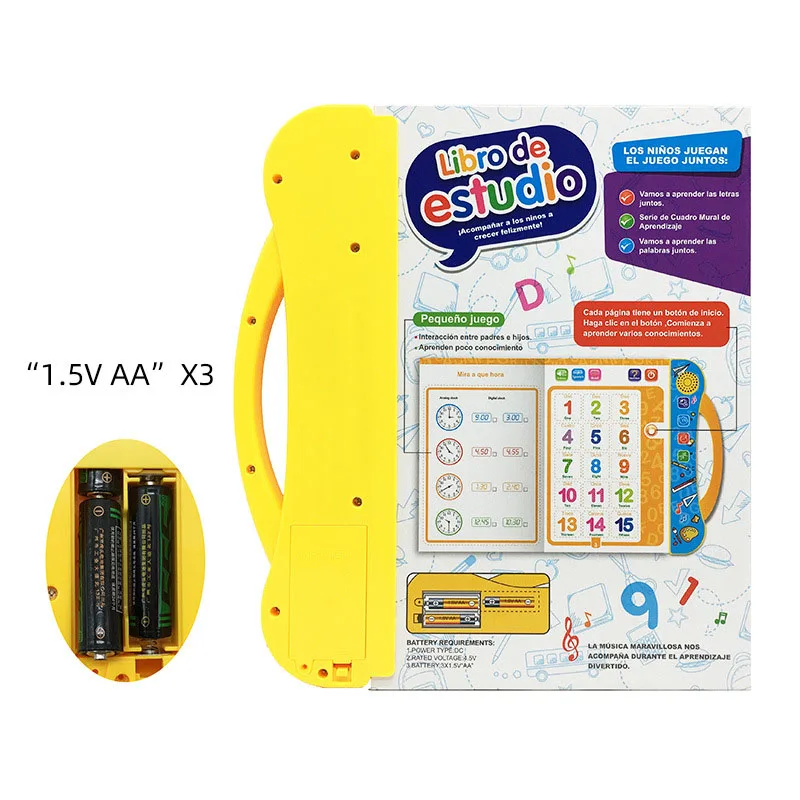 Study Spanish and English Voice Electronic Book Children's Early Education Finger Point reading Smart Toys Baby Language e-books 3