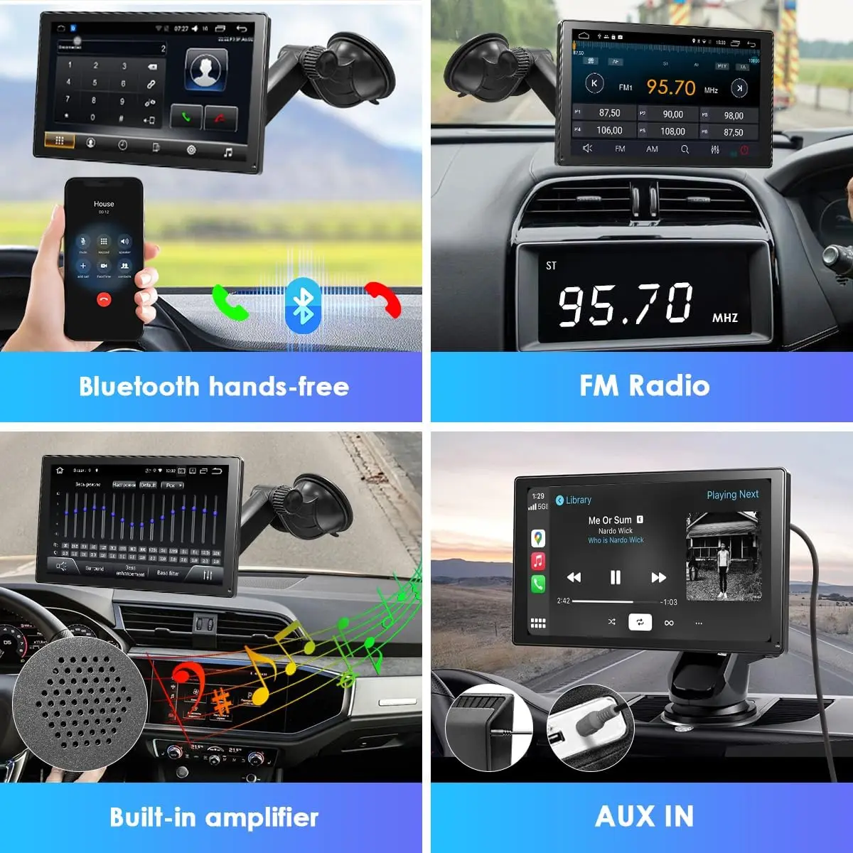 Autoradio Portatile 9 Pollici Con Wireless Carplay E Android Auto - Bluetooth, GPS, Controllo Vocale - Foto 5