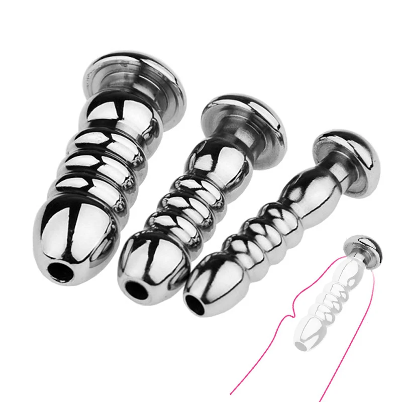 Penis Urethral Plug Stainless Steel Hollow Urethral Catheter Sounding Male Masturbation Adults Goods SM Sex Toys For Men