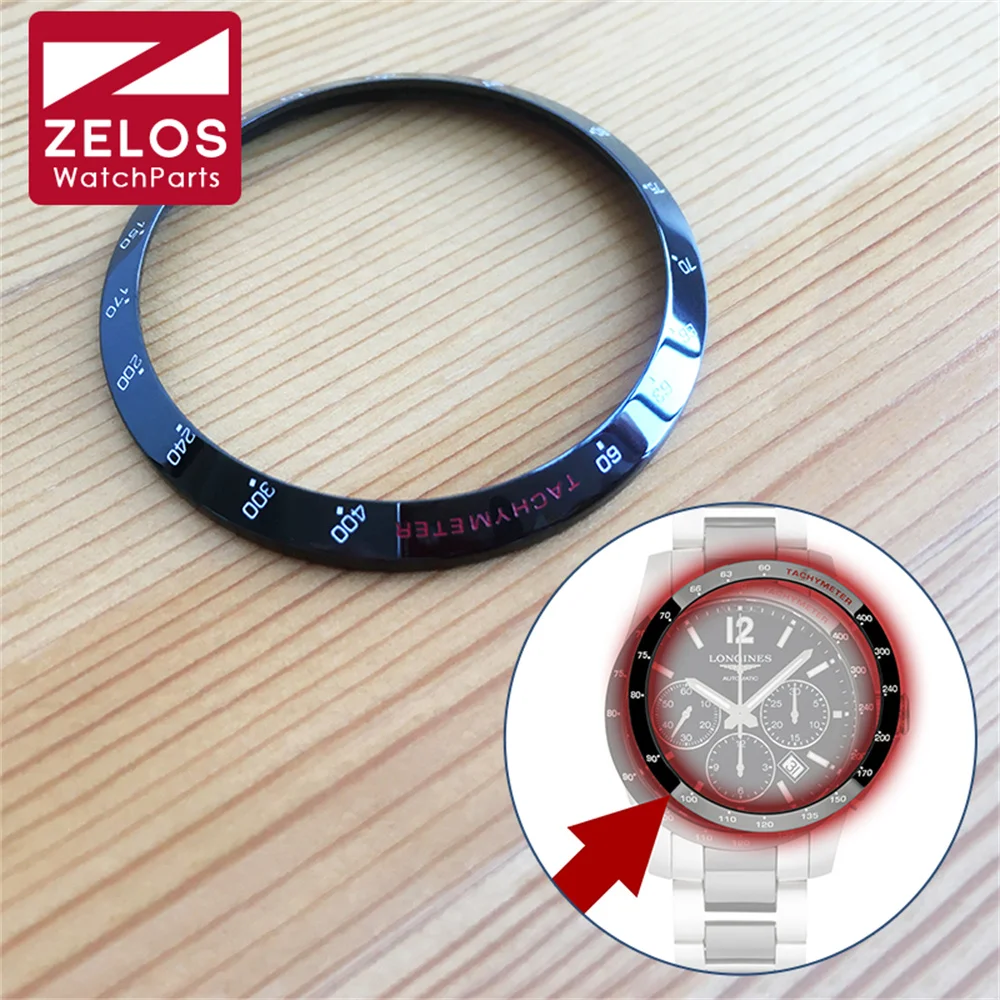 Tachimetro Lunetta In Ceramica Per Longines Conquest L2.744.4.56.7 Cronografo Automatico Orologio Da Uomo