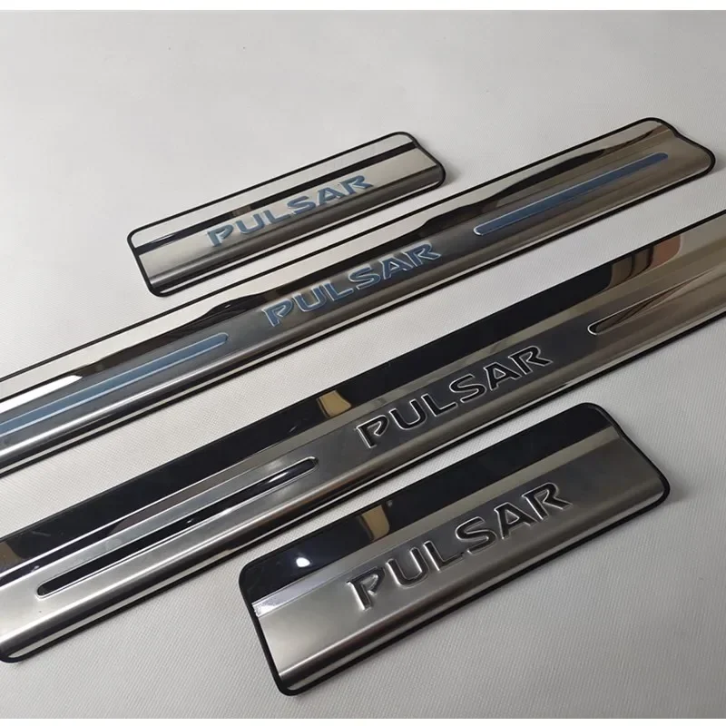 Door Sill Plate Entry Scuff Covers Car Styling Auto Stickers 4Pcs for Nissan Pulsar 2012 2013