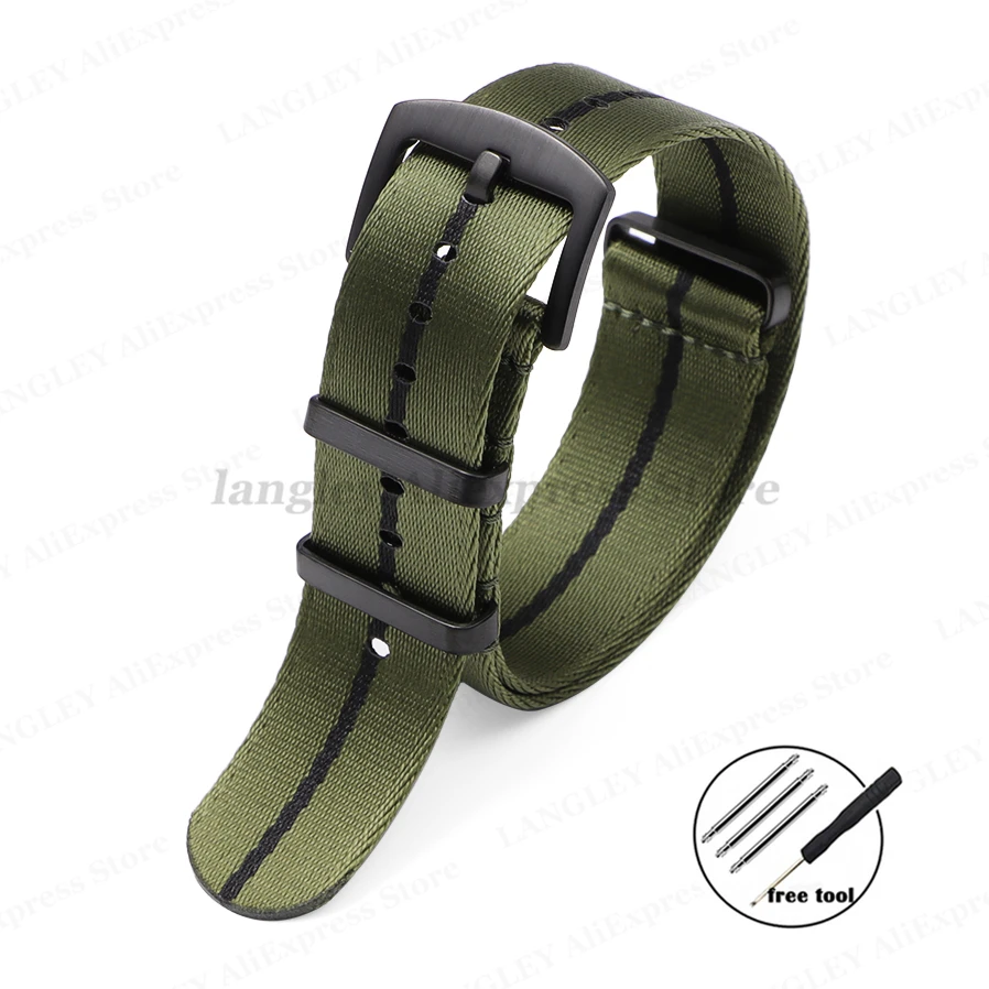 Premium Nylon Watch Strap with Black Ring Buckle - Universal Sports Band