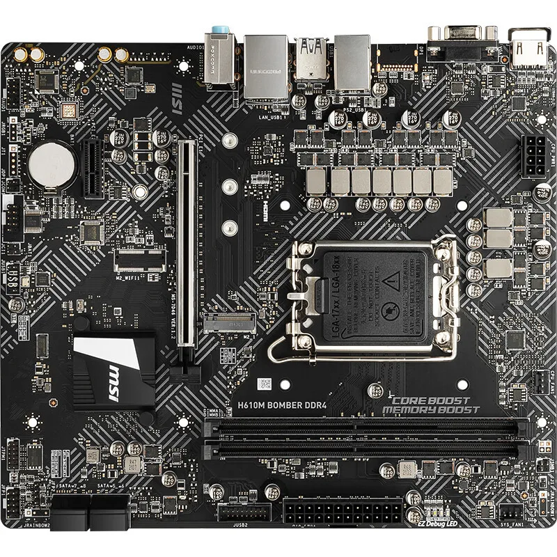 

MSI H610M BOMBER DDR4 blasting bomb computer desktop motherboard is suitable for 12th generation CPU.