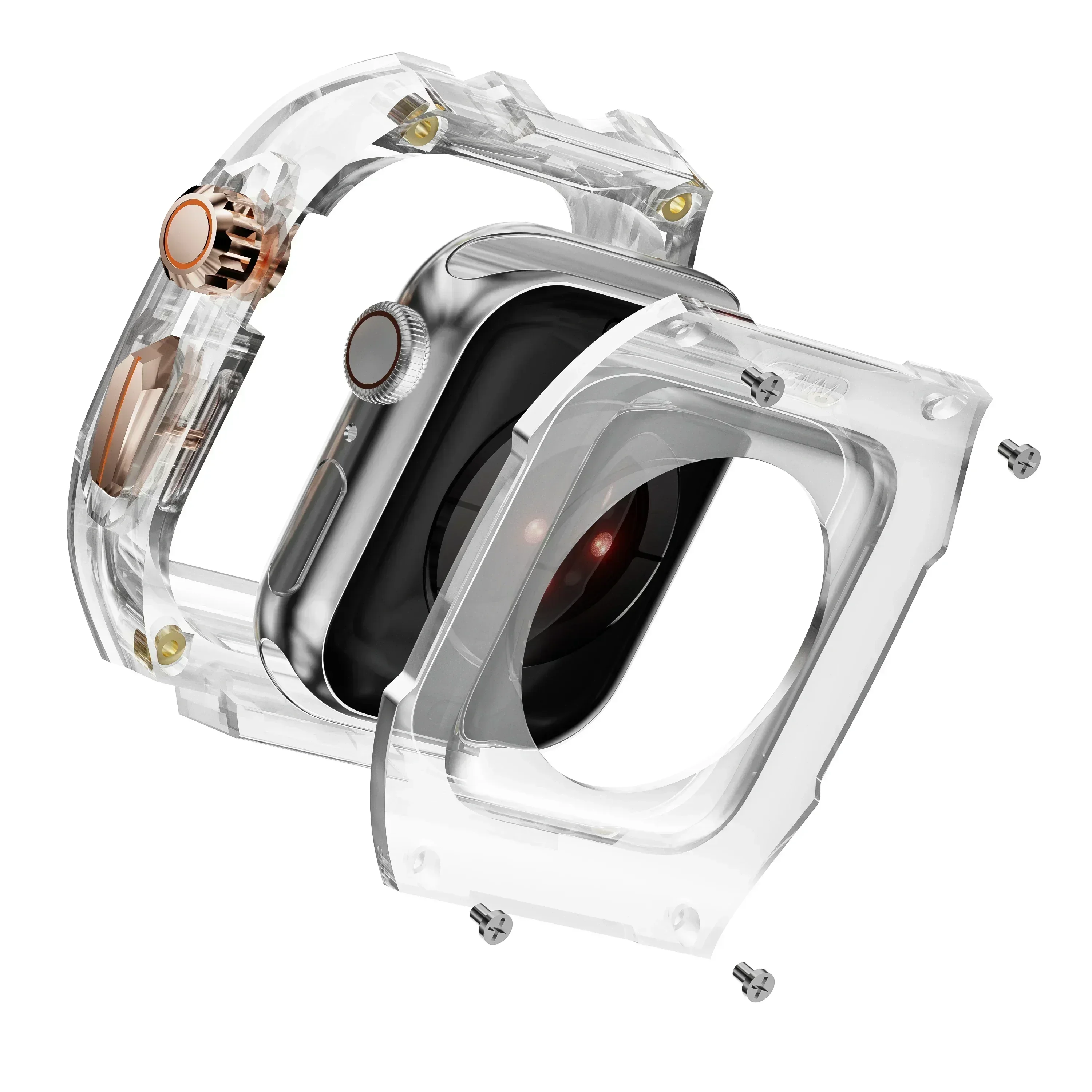 Enhanced Protective Transparent Case and TPU Strap