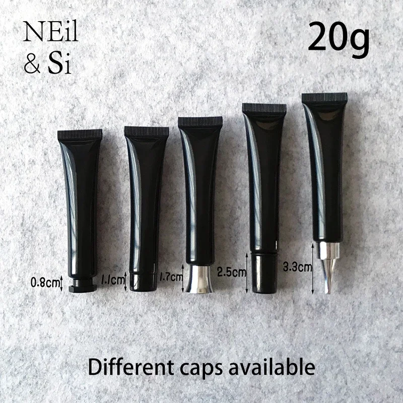 

Black 20ml Refillable Eye Cream Container 20g Empty Cosmetic Soft Tube Concealer Plastic Squeeze Bottles Free Shipping
