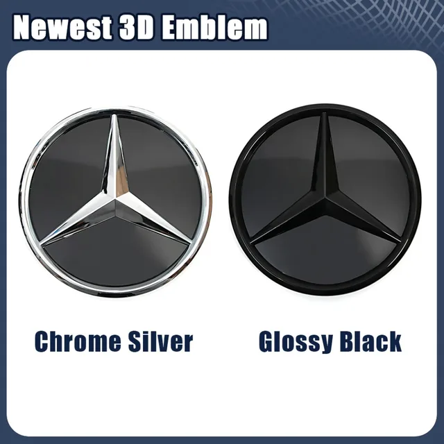 Insignia De Estrella De Parrilla Delantera En Negro Brillante Para Mercedes-Benz Clase A – Nuevo Emblema
