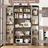 70" Kitchen Pantry Storage Cabinet,Tall Kitchen Hutch Cabinet with Microwave Stand,Industrial Pantry Cabinet with 8 Open Shelves 4