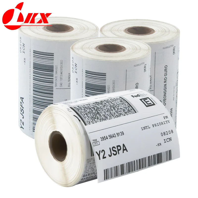 

LKX 4x6 Inch thermal sticke Label Shipping Thermal Label All-Purpose Sticker Self-adhesive Waterproof Oil-Proof For 241BT