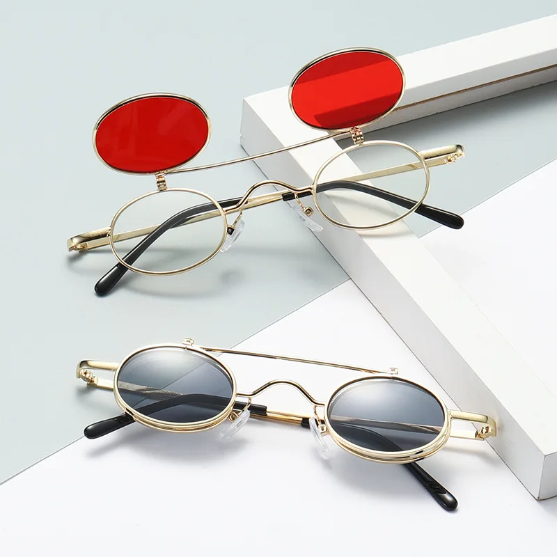 

Round Frame Mirror Hip Hop Versatile Sunglass Women Fashion Metal Trendy Sunglasses for Men Luxury Designer Vintage Sun Glasses