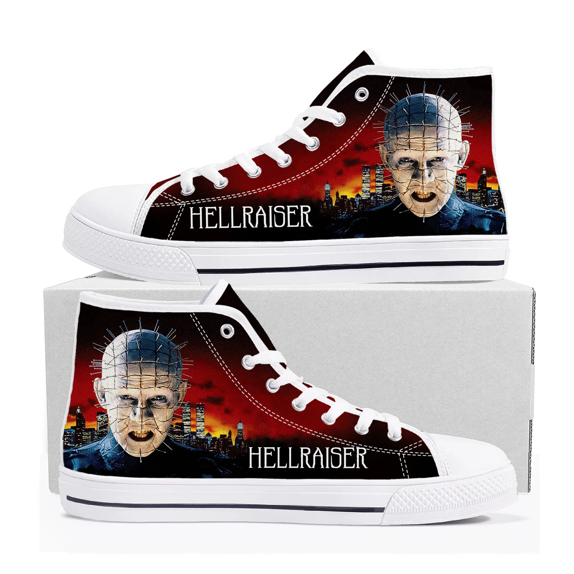 Hellraiser Movie Pinhead Horror Halloween High Top Sneakers Mens Womens