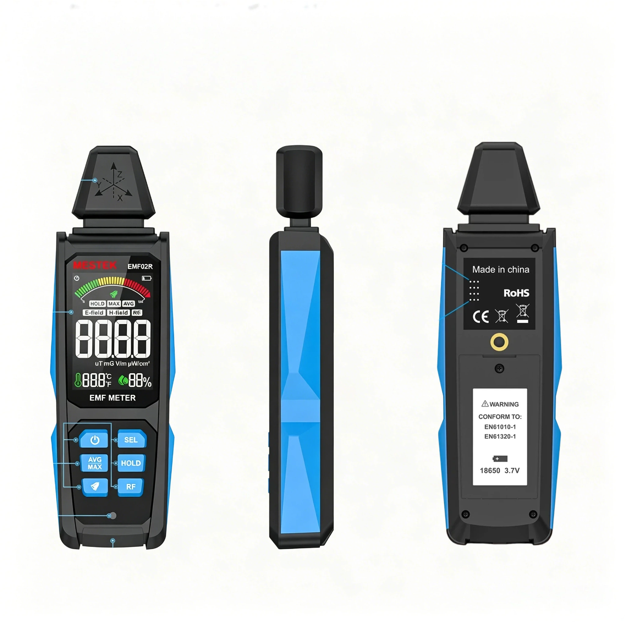 EMF 전자기장 방사선 감지기, RF 전자기장 테스터, 고주파 방사선 테스트 ..