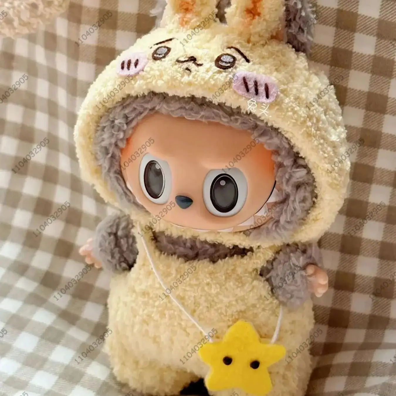 Labubu The Monsters Usagi Cartoon Costume Hand Knitted Clothes Labubu Clothes Vinyl Plush Toy 1:1 Original Replica Bag Charm