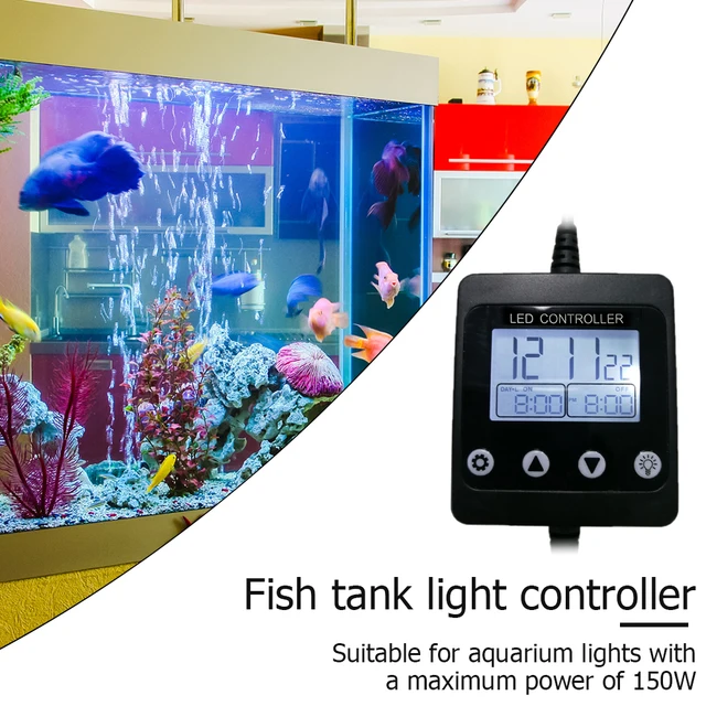 Timer Brightness Adjustment Fish Tank Lighting Accessories Intelligent Fish Lamp LCD Display Controller Modulator 5