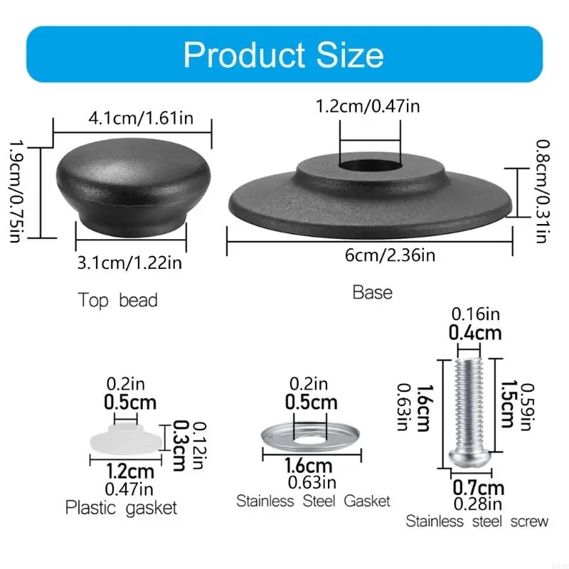 4pcs Easy Installion Designs Knobs for Replacing Broken Pot Lid Handles 203F