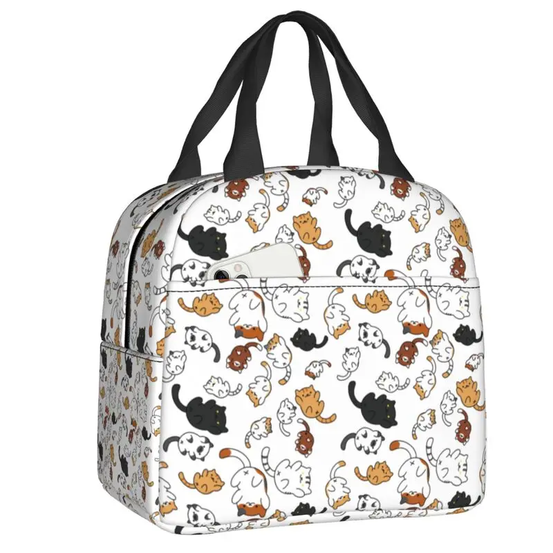 

Cartoon Kitten Cat Insulated Lunch Bag for Camping Travel Leakproof Thermal Cooler Lunch Box Women Kids Food Container Tote Bags