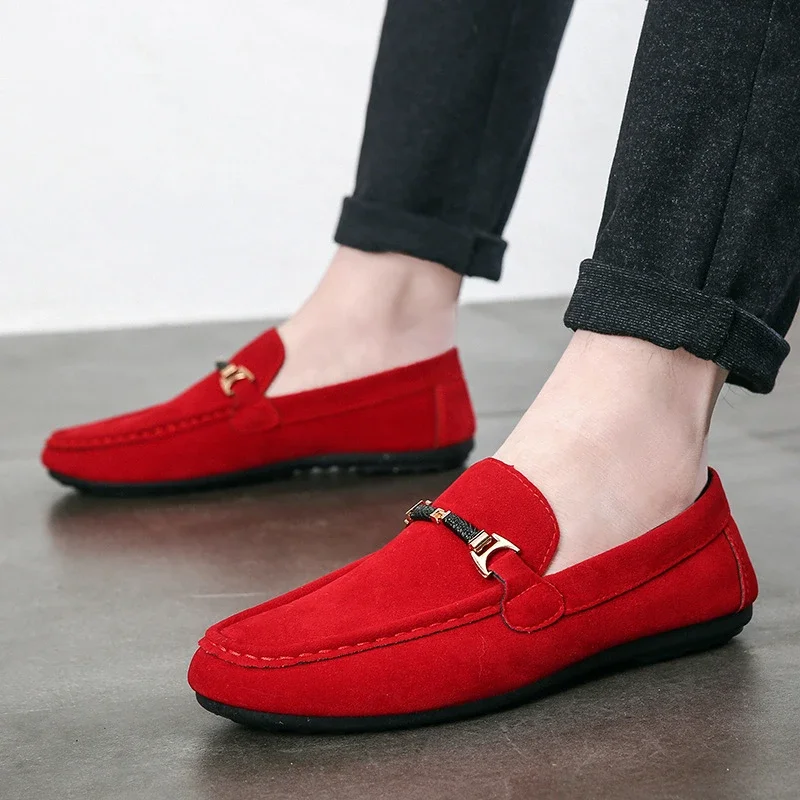 Slip-on Loafers for Men Summer Men Shoes Lightweight Flats Male Walking Shoes Suede Leather Soft Driving Moccasins casual shoes loafers shoes
