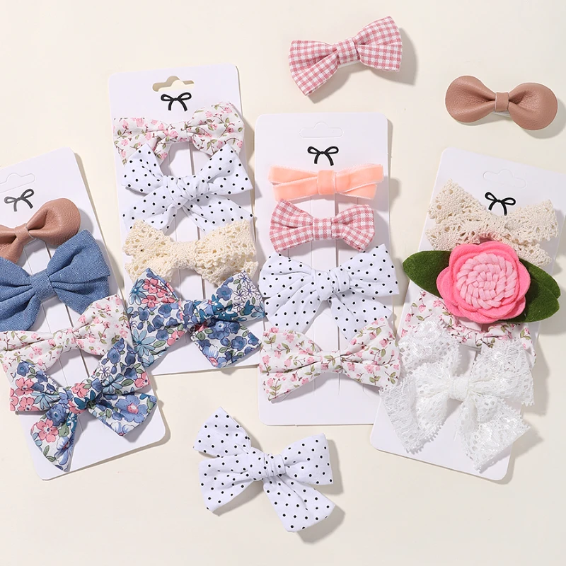 

4PCS/Set New Girls Leopard Hairpins Kids Sweet Hair Clips Barrettes Lovely Hair Bows Children Cute Baby Hair Accessories
