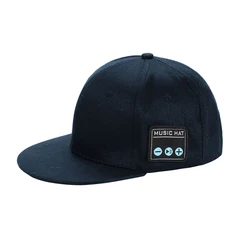 Wireless Bluetooth Sports Music Hat with Dual Speakers and Microphone - Adjustable Smart Baseball Cap (Dark Blue)