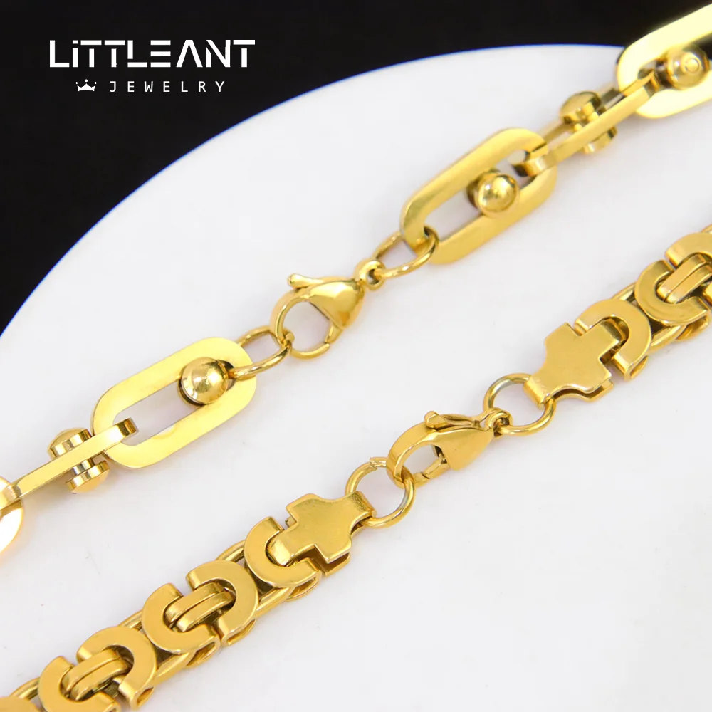 Royal Box Chain Necklace 316L Stainless Steel Necklace Geometric Link Chain Gold Color Men Women Fashion Jewelry Gift