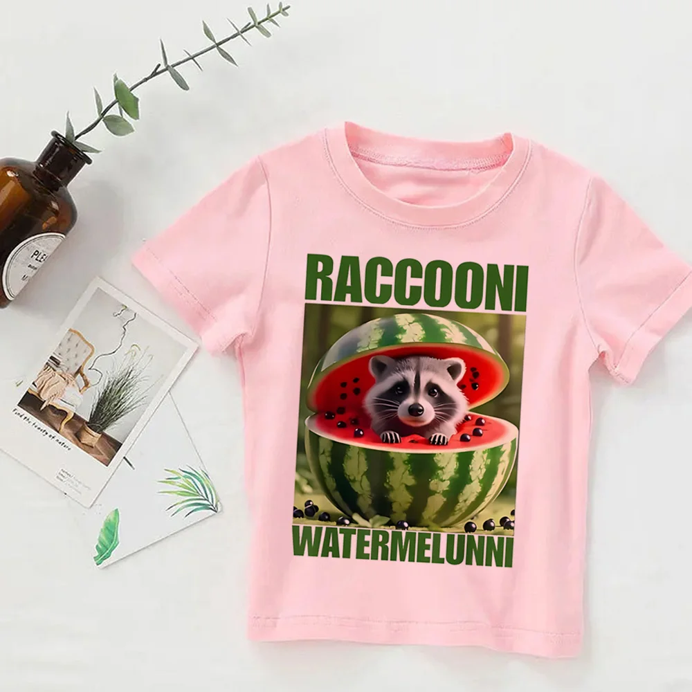 Italian Brainrot Animals Kids T-shirt - Cute and Absorbent Casual Summer Tee