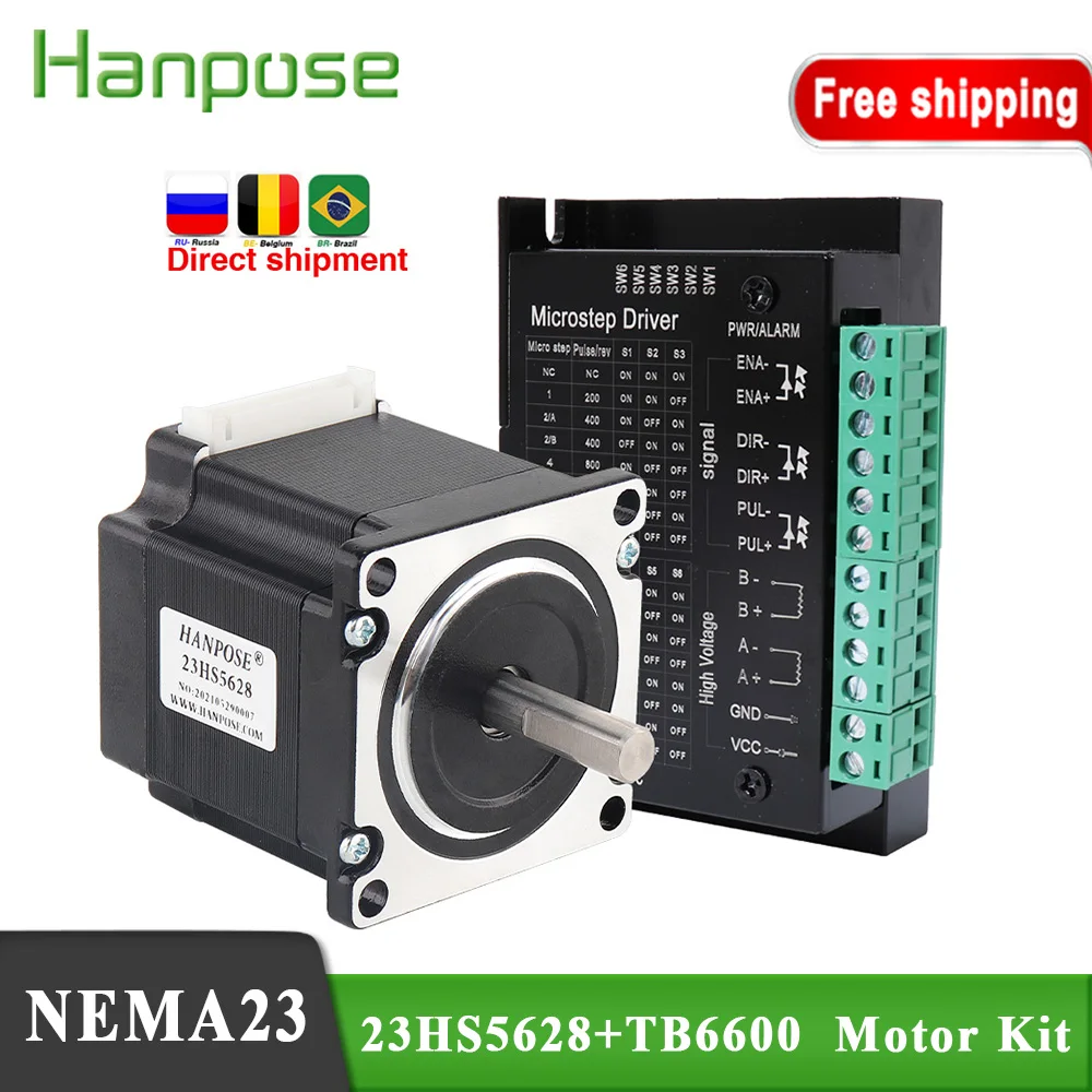 Stepper Motor Nema23 23h5628 Mais Tb6600 126nm Controlador para Monitor de Impressora 3d Acionamento do Motor do Equipamento