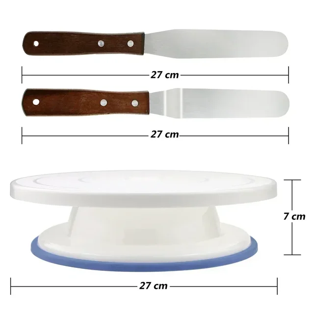 Plastic Cake Turntable Rotating Cake Plastic Dough Knife Decorating 10 Inch Cream Cakes Stand Cake Rotary Table 5
