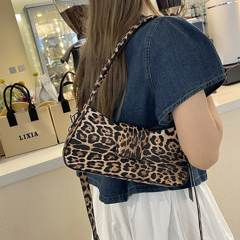 Leopard Print PU Leather Crossbody Bag for Women