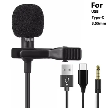 Mini Microphone Lavalier Portable 3.5mm, pour PC et ordinateur Portable, Type C, Microphone à pince pour téléphone intelligent, Micro micro professionnel USB