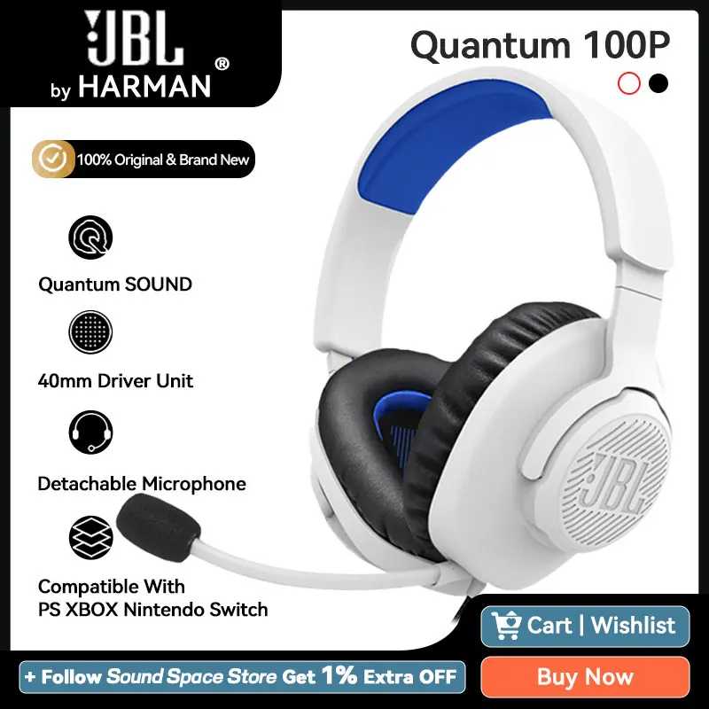 JBL-Casque de jeu Quactus 100% P/100X avec microphone intégré, unité de  pilote 40mm, compatible avec XBOX, 100 d'origine